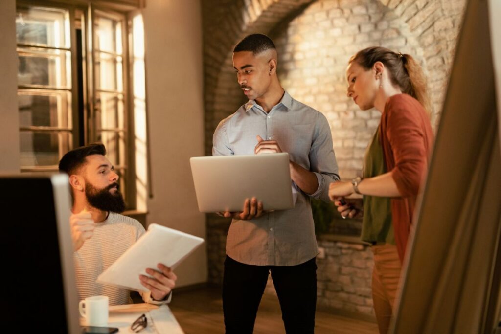 Group of Digital Content Managers focussing on the significance of a strong online presence