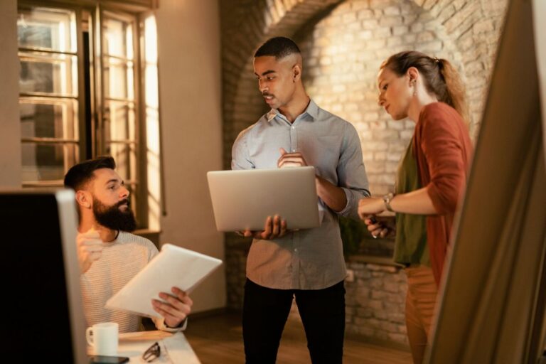 Group of Digital Content Managers focussing on the significance of a strong online presence