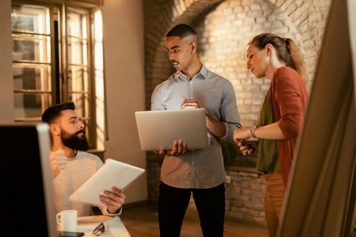 Group of Digital Content Managers focussing on the significance of a strong online presence